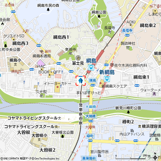 綱島住宅ローンセンター付近の地図